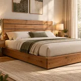 King Size Wooden Platform Bed