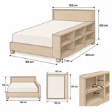 Bed with Storage Shelves
