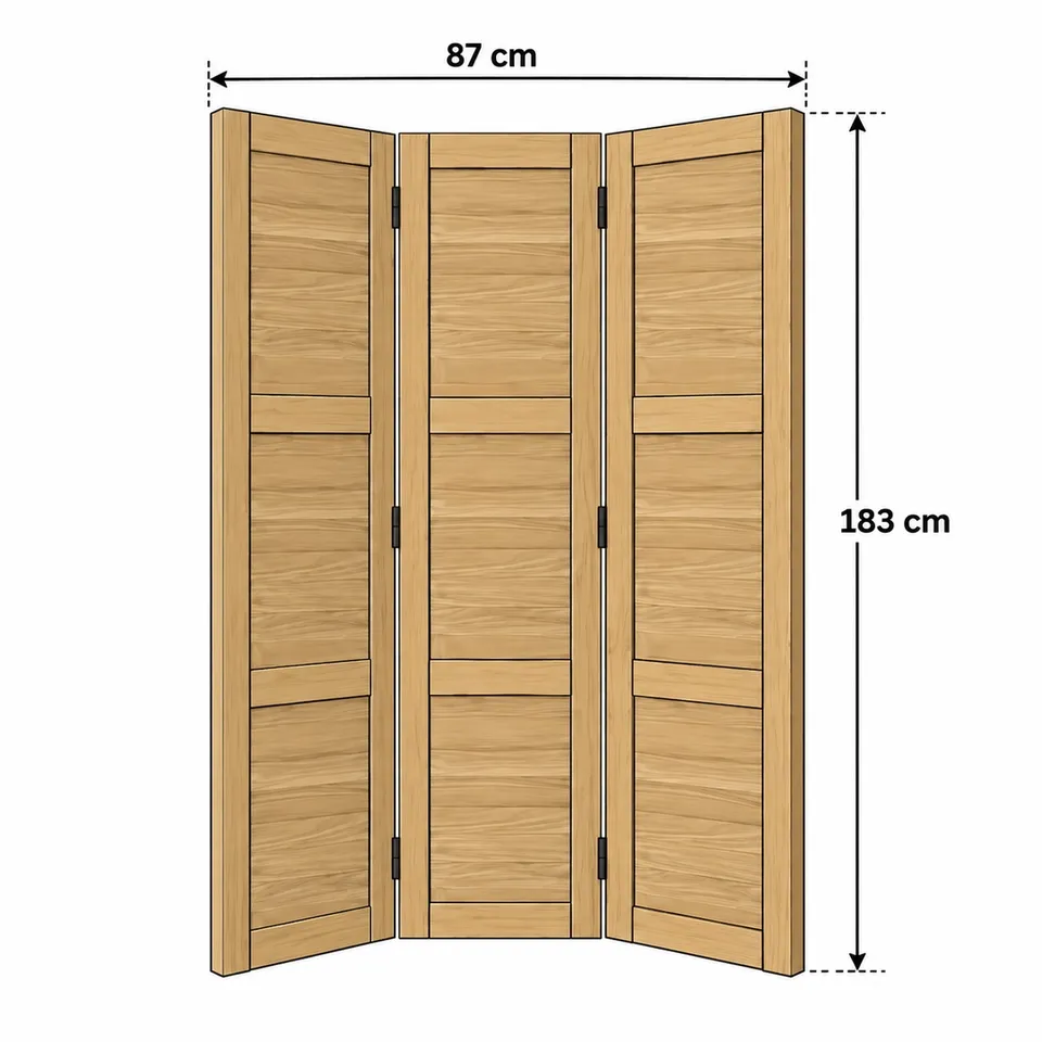 Folding wooden room divider dimensions - 2