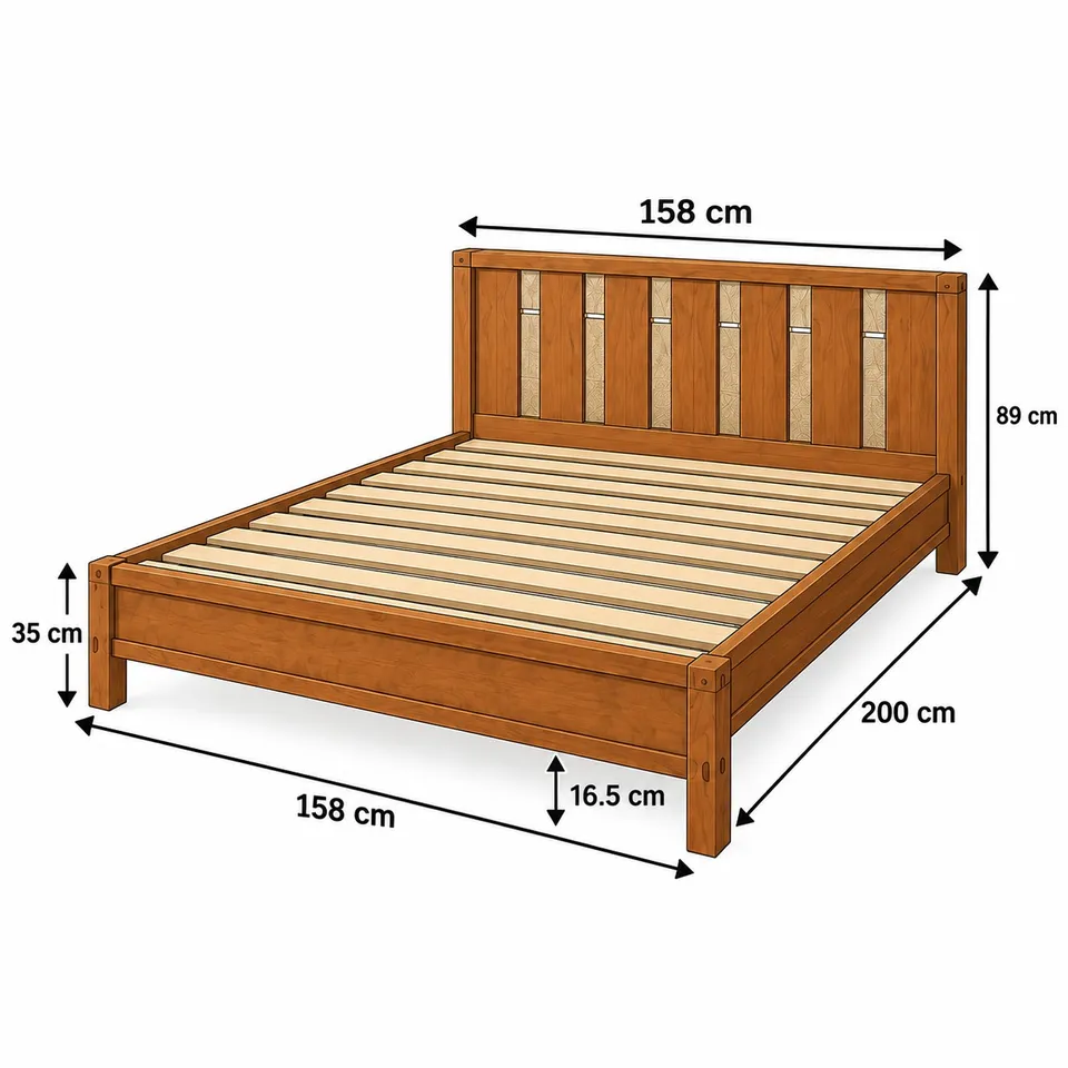 Queen Size Wooden Bed Dimensions - 2