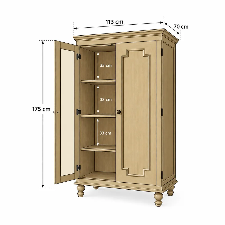 Wooden armoire cabinet dimensions - 2