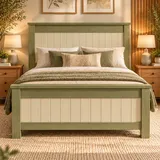 Queen Size Farmhouse Wooden Bed
