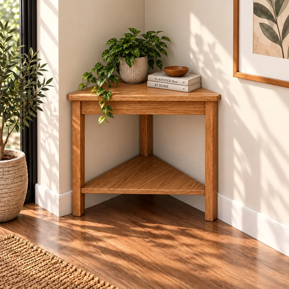 Wooden corner console table