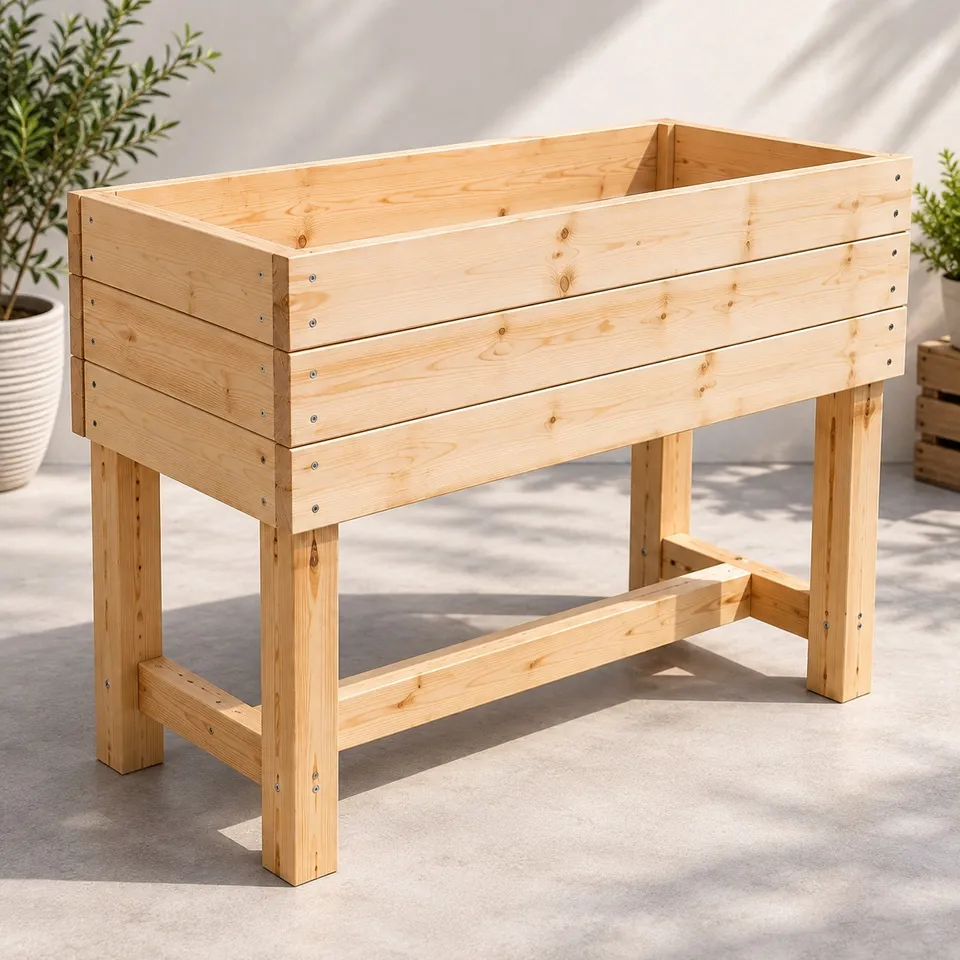 Wooden raised planter - 1