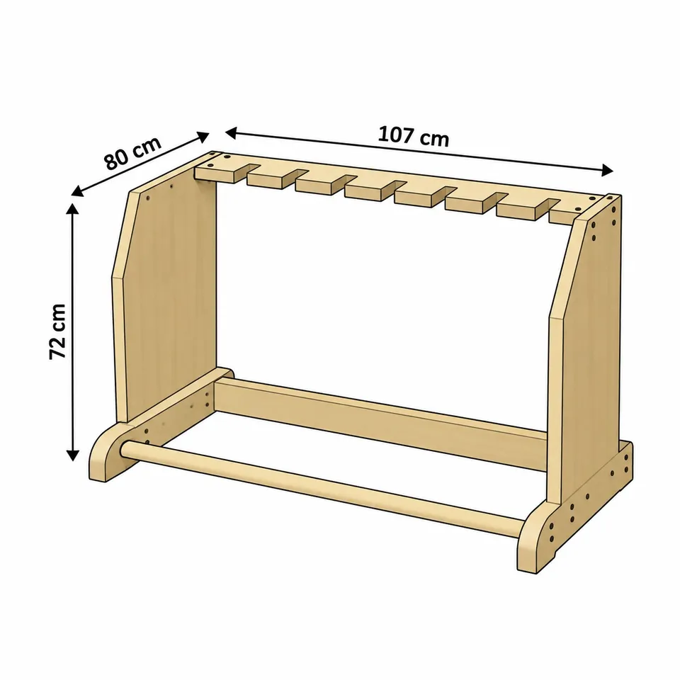Wooden guitar stand dimensions - 1