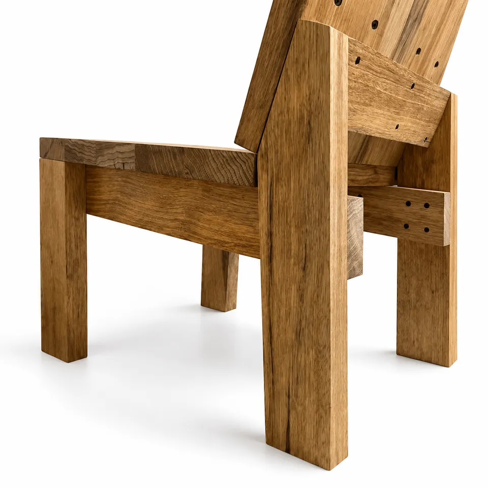 Side view detail wood chair - 1