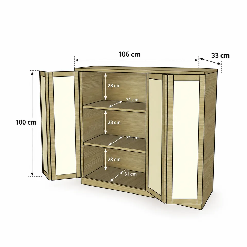 Wooden glass cabinet dimensions - 3