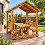 Covered Wooden Picnic Table
