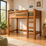 wooden loft bed