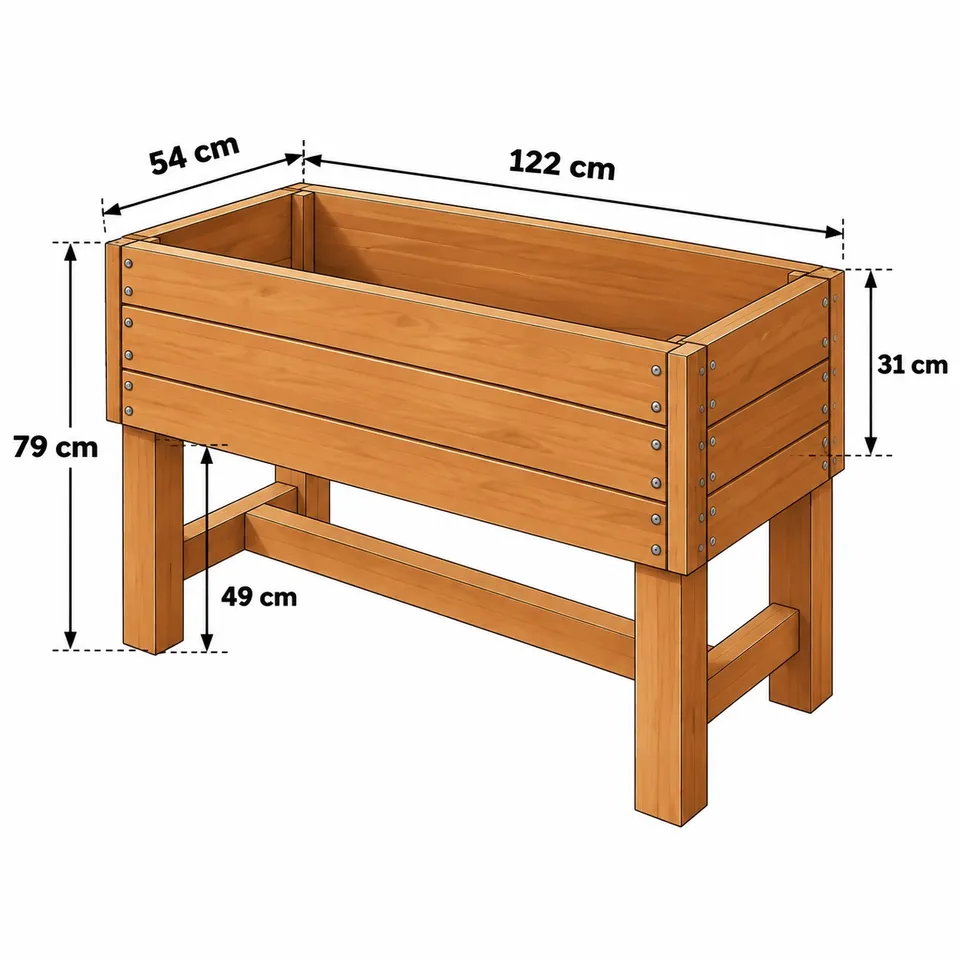 Wooden raised planter dimensions - 2