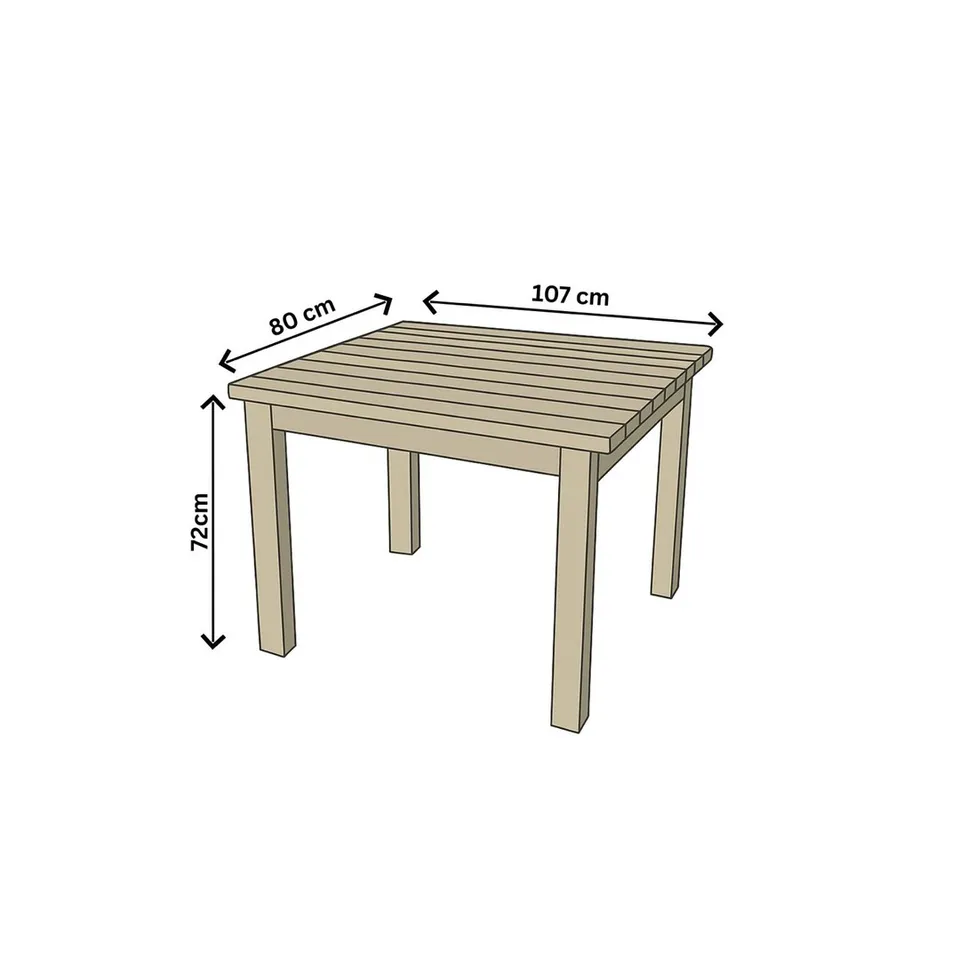 Dimensions diagram for the Limba wood table - 2