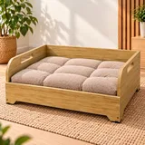Wooden dog bed