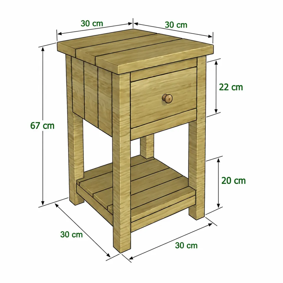 Farmhouse nightstand dimensions - 1