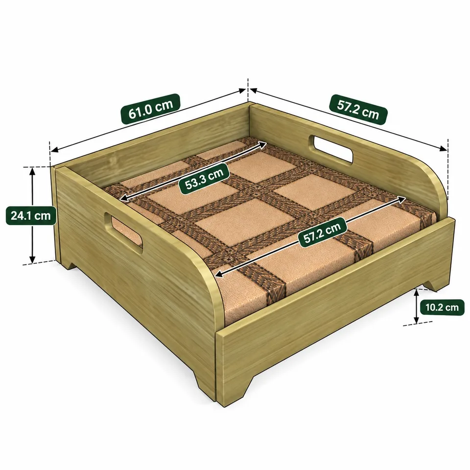Wooden dog bed dimensions - 1