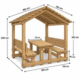 Covered Wooden Picnic Table