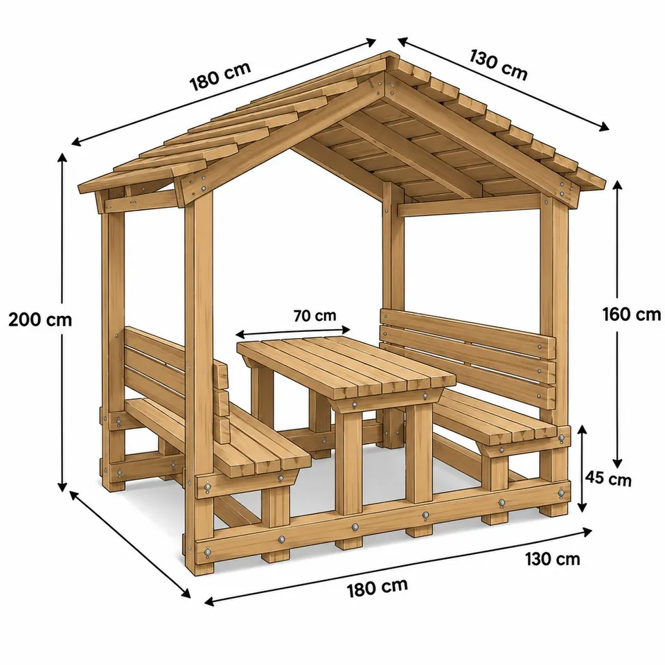 Wooden picnic shelter dimensions - 2