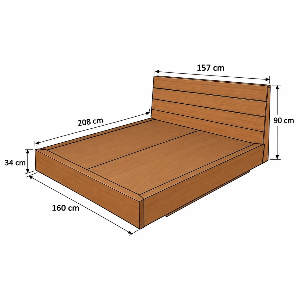 Wooden bed dimensions in cm - 2