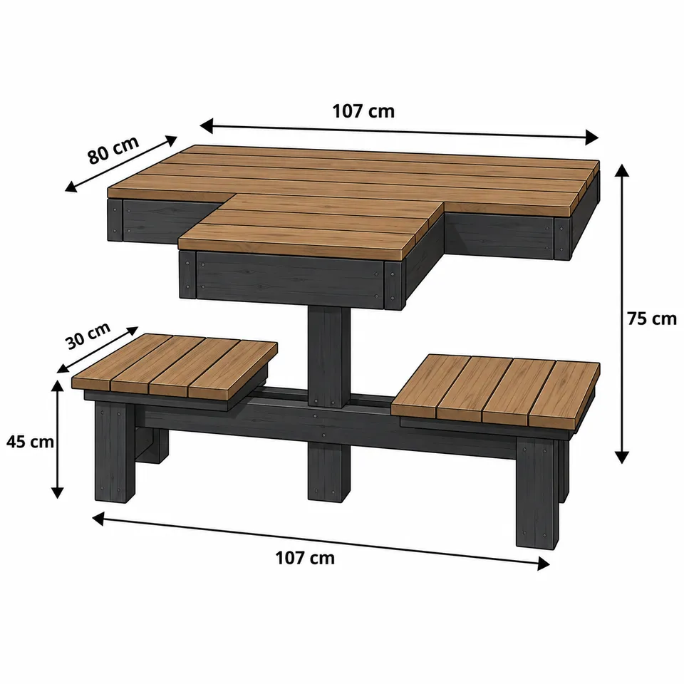 Wooden hunting table dimensions - 2