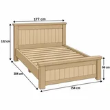 Queen Size Farmhouse Wooden Bed