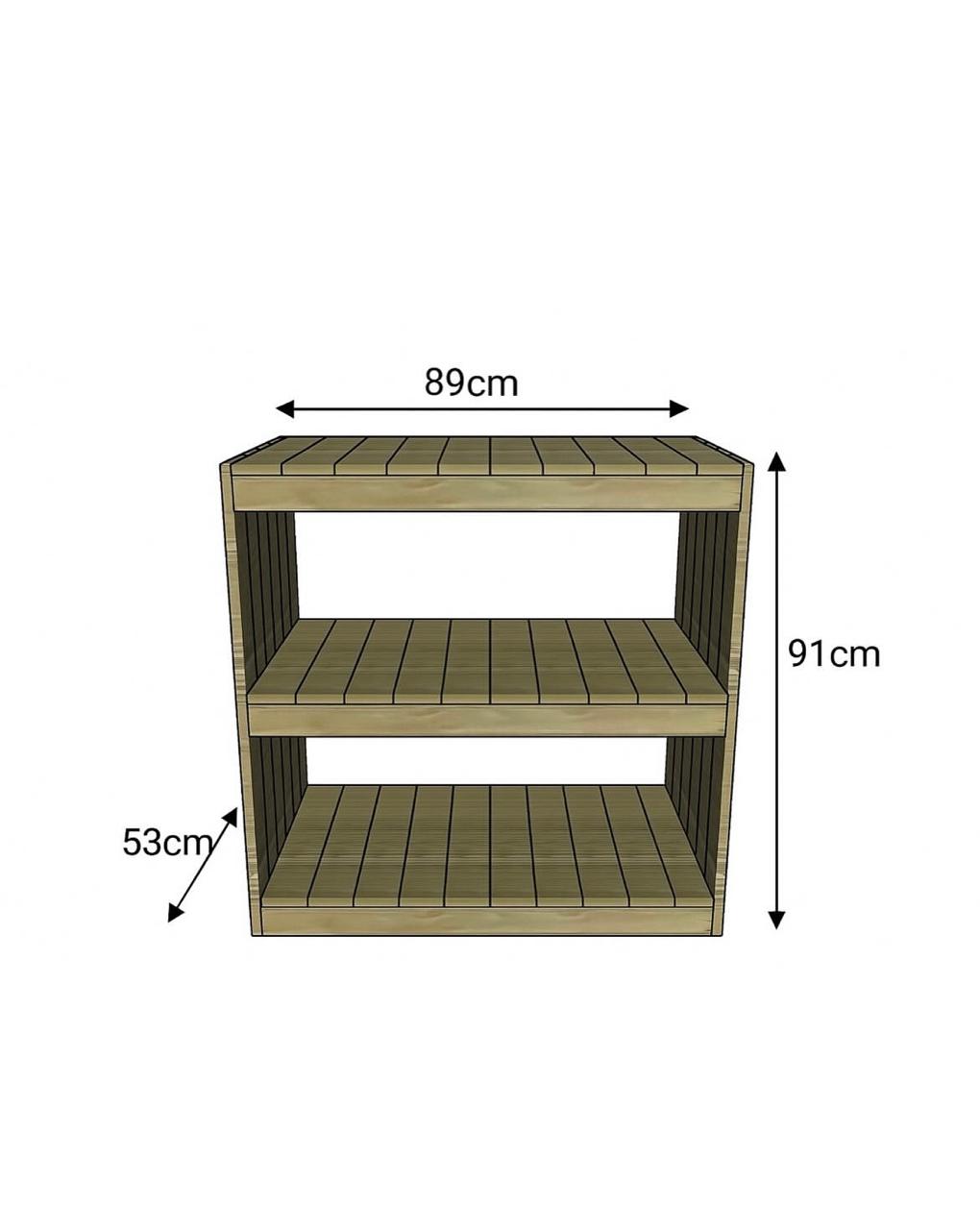 Technical diagram showing storage rack dimensions - 3