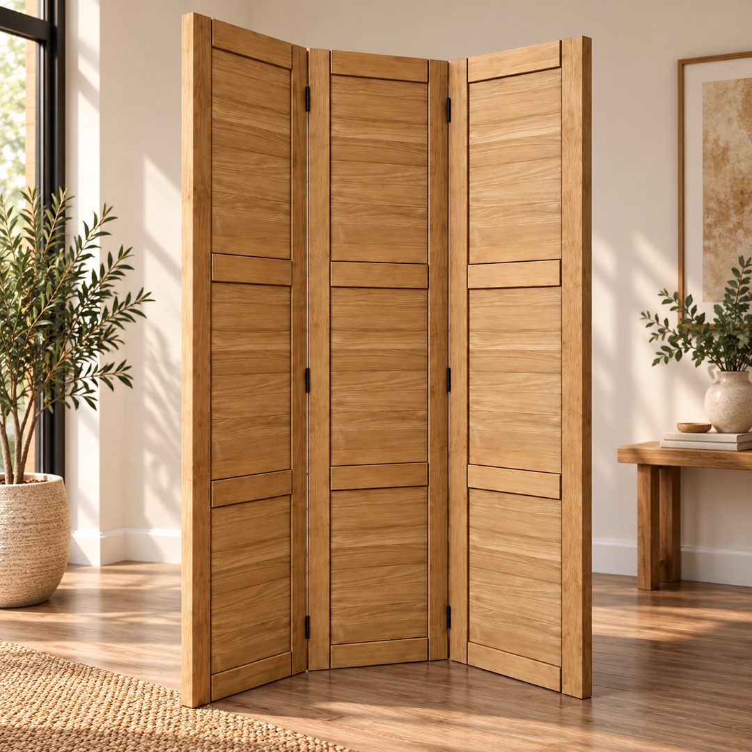 Folding wooden room divider - 1