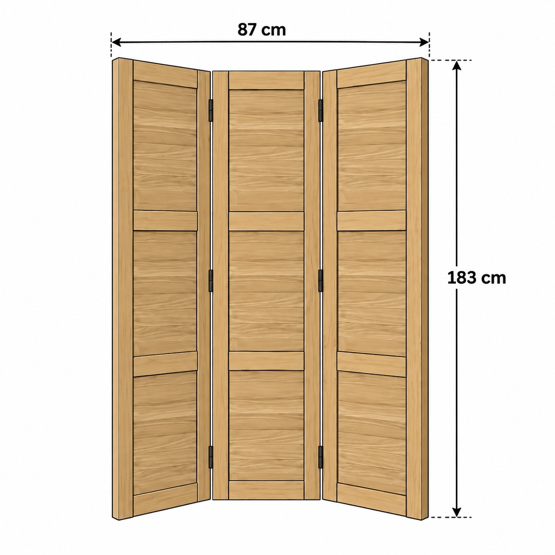 Folding wooden room divider dimensions - 2