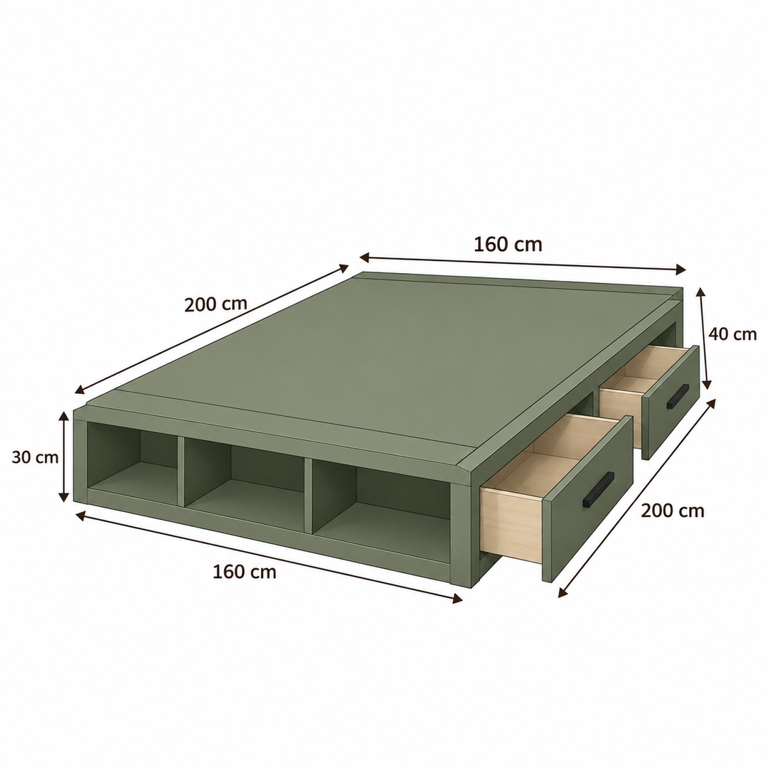 Queen storage bed dimensions - 2