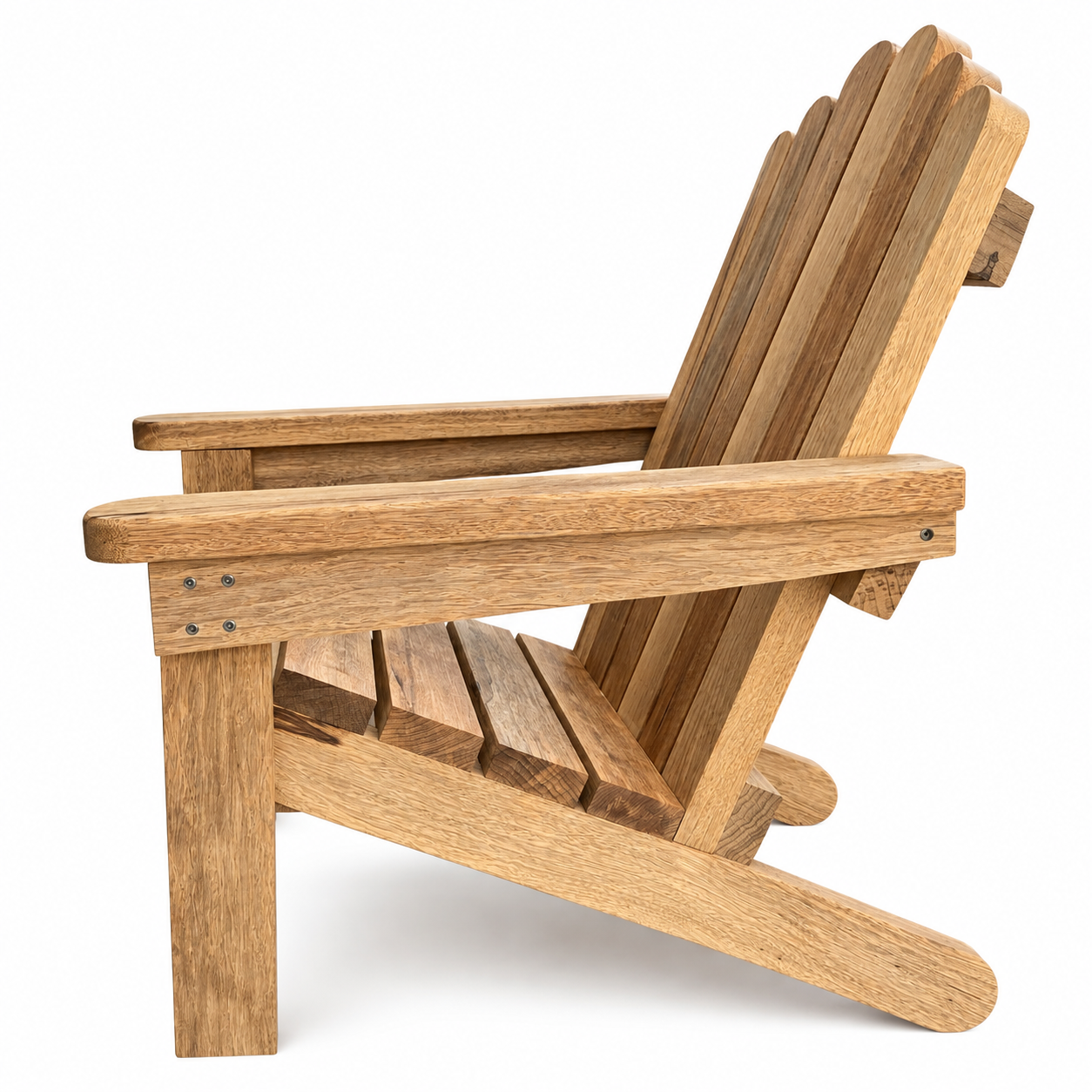 Side view of the Adirondack chair highlighting Limba wood texture - 1