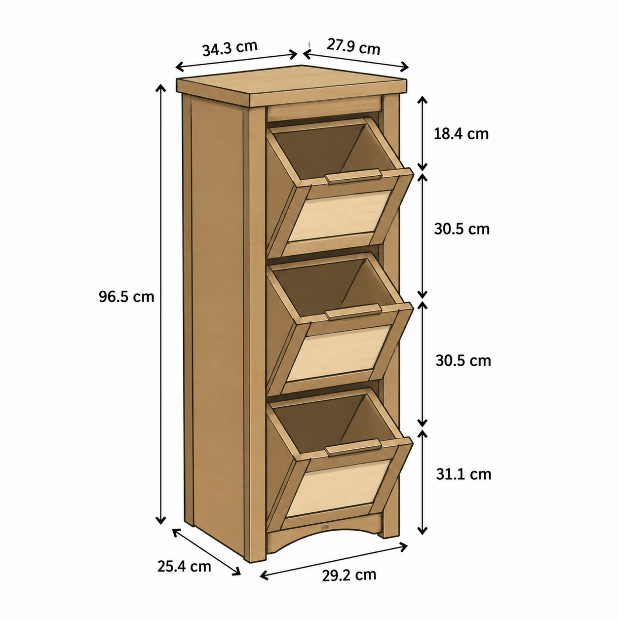 Vegetable storage cabinet dimensions - 2