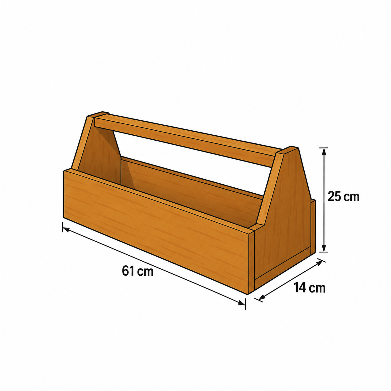Dimensions and technical diagram for the wooden chicken feeder - 1