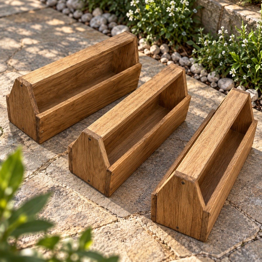 Wooden chicken feeder with chickens in a real farm setting - 2
