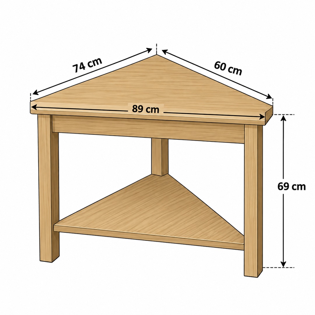 Wooden corner table dimensions - 1