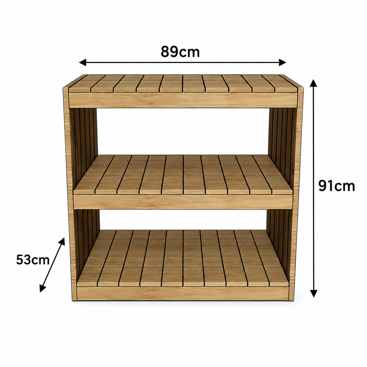 Technical diagram showing storage rack dimensions - 1