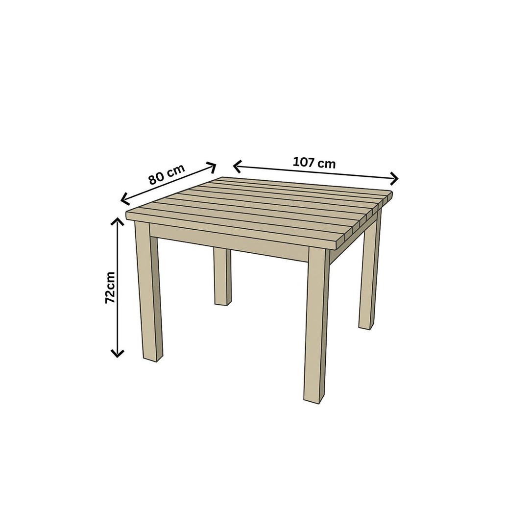 Dimensions diagram for the Limba wood table - 2