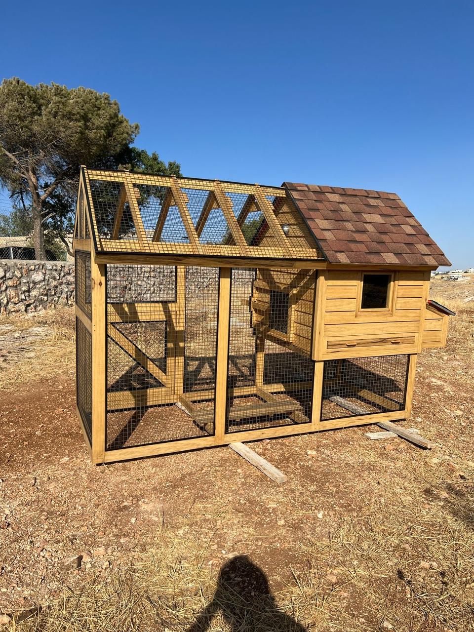 Premium Limba wood hut with rustic modern design in an outdoor setting