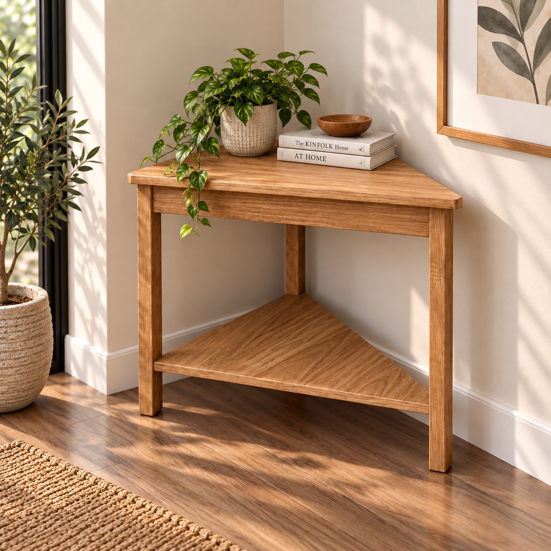 Wooden corner console table