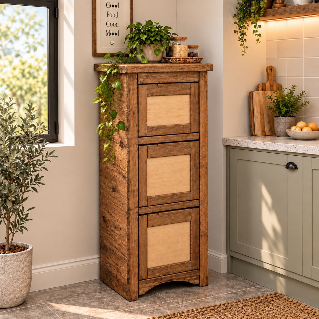 3 tier wooden cabinet for storing potatoes onions and vegetables